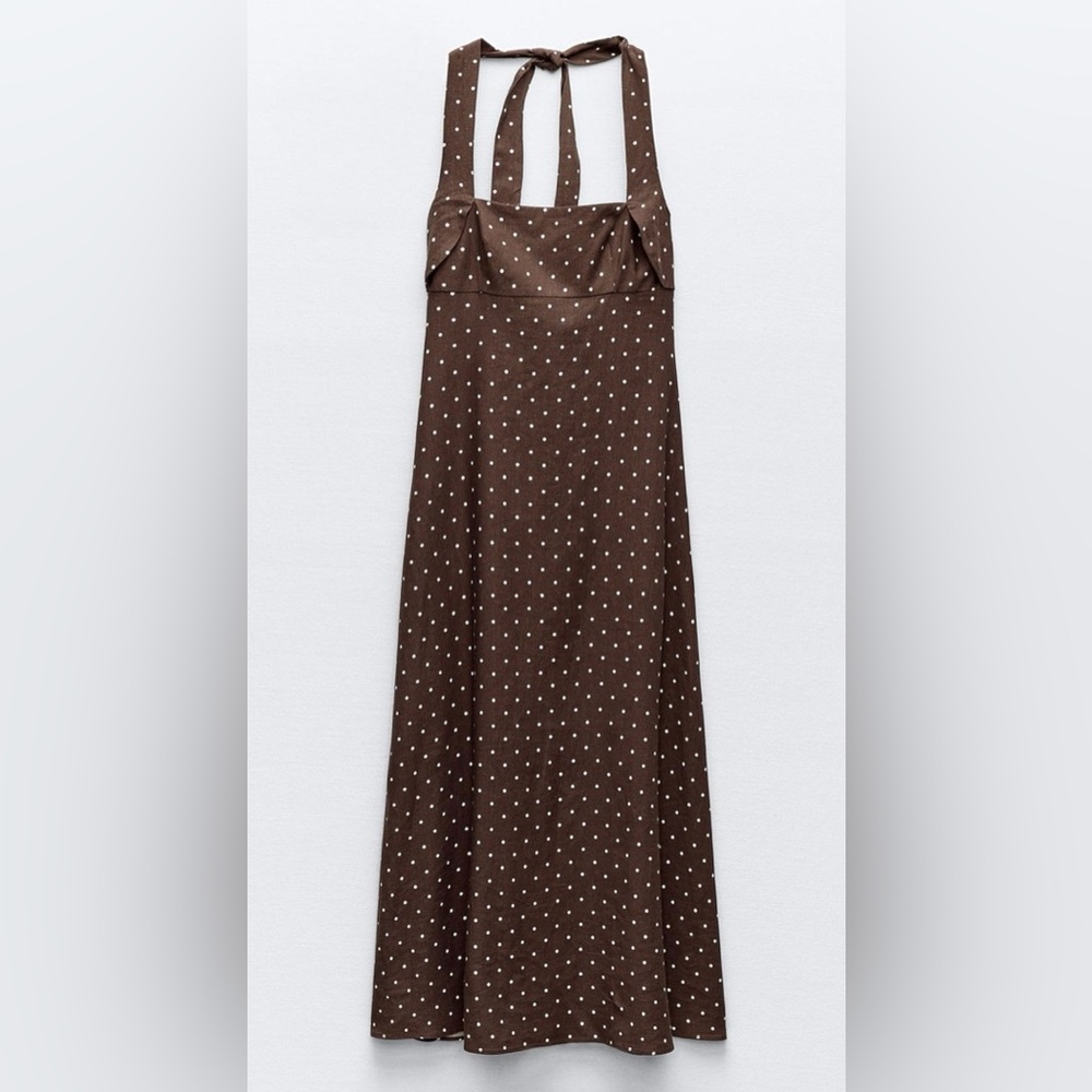 Linen Polka Dot Zara Dress - Picture 2 of 4
